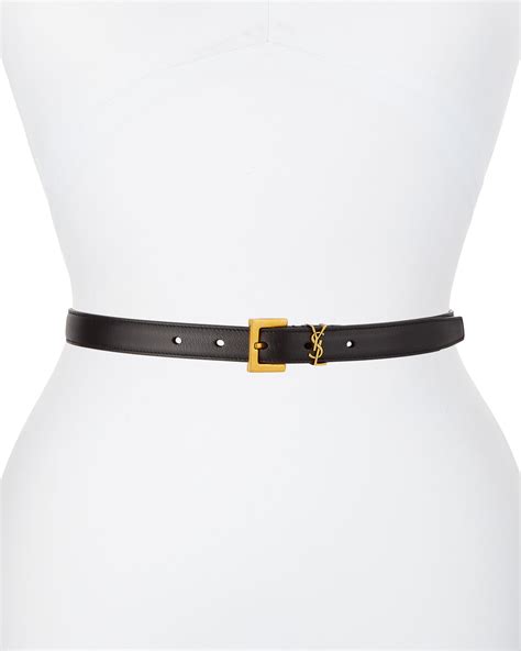 ysl beige belt|YSL monogram leather belt.